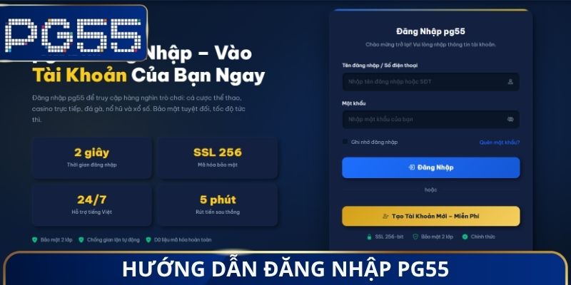 Hướng dẫn đăng nhập PG55