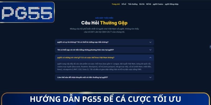 Hướng dẫn PG55 để cá cược tối ưu
