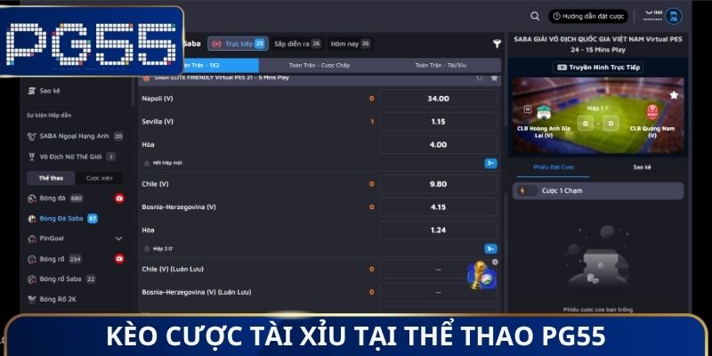 Kèo cược Tài xỉu tại thể thao PG55