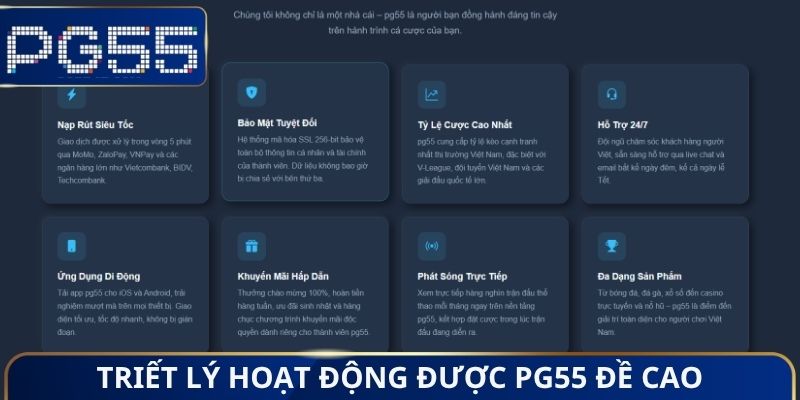 Triết lý hoạt động được PG55 đề cao